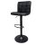 Black bar stool, front view, modern design, eco-leather upholstery