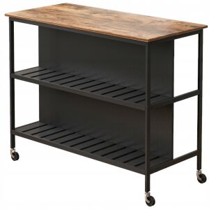 Bucătărie insulă bar masă cabinet cabinet pe roți bibliotecă troler 2 rafturi 126048406 - Mese de bar