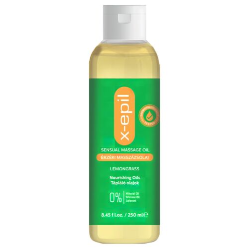 X-Epil Érzéki masszázsolaj citromfű illattal, 250ml - X-Epil