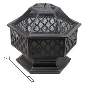 Cattara HEXAGON Tűzrakó - Kerti Tűztér - 60,5x70x62,5cm 126120014 - Kerti tűzrakóhely