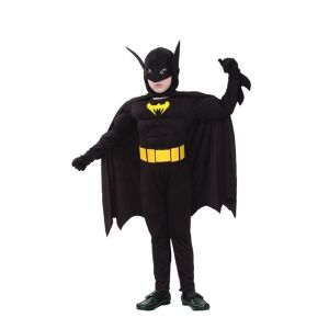 Karnevalový kostým Batman so svalmi pre deti, 5-7 rokov, 110-120 cm, čierna 127303454 - Detské kostýmy