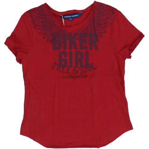 Original Marines piros 'Biker Girl Free&Soul' póló, 128-as méret - Original Marines