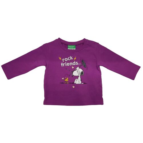 Lila Peanuts Snoopy Rock Friends hosszú ujjú póló gyerekeknek 