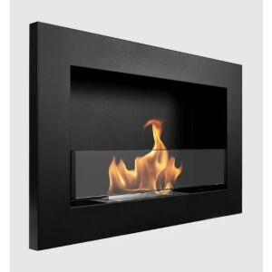 Brennender wandmontierter Bioethanol-Kamin mit Glasscheibe - Bysil