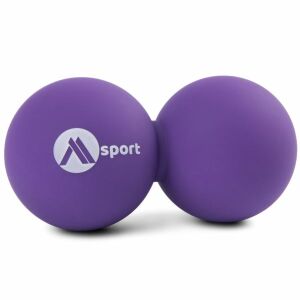 Podwójny wałek do masażu z kulką, fioletowy 126124168 - Piłka do masażu