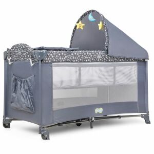Детско пътуващо легло с балдахин, сменяща маса и висящи играчки - Легло и аксесоари за пътуване