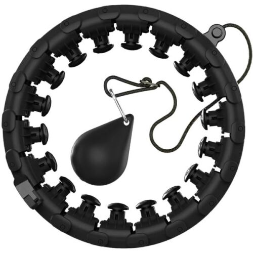 Хула обръч с тежест и функция за масаж, черен 126124490