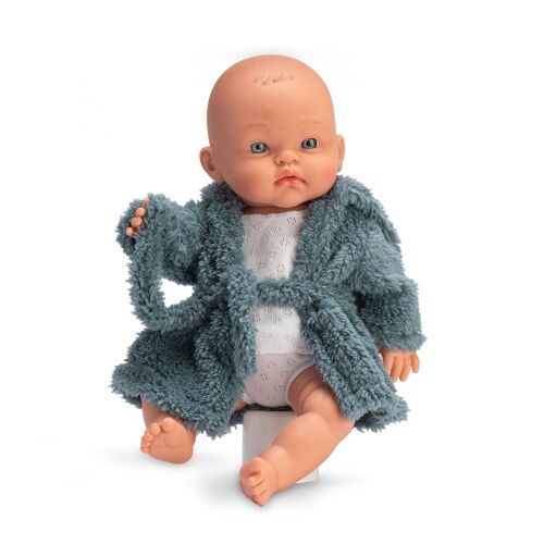 Baba Alex kék köntössel, 36cm, puha vinilből készült, valósághű megjelenésű, kék szemekkel, kaukázusi, 3 éves kortól - Babaház, Baba és Babakonyha és játékkonyha