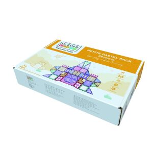 Cleverclixx Plăci Magnetice Petite Pastel Pack 36 piese cutie față - Joc de construcție magnetic