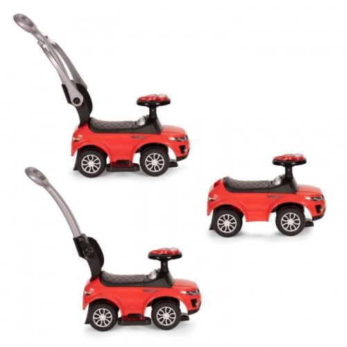 Kolaż czerwonego Range Rover 614W pchacza z uchwytem