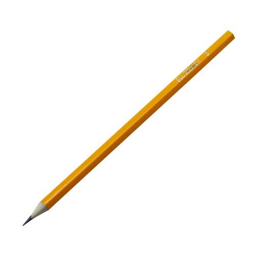 Bluering Graphite Pencil B, yellow, hexagonal, sharpened