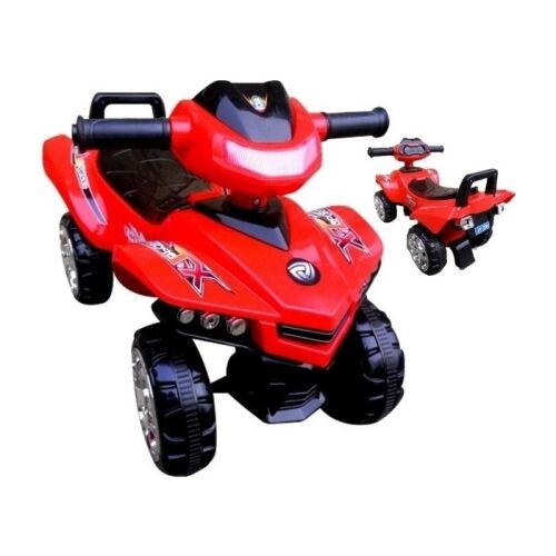 Czerwony elektryczny quad dla dzieci, zabawka ATV z lampami i klaksonem, odpowiedni dla dzieci w wieku 1-3 lat, widok z przodu