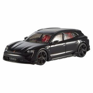 Hot Wheels Prémium Real Riders fém modell autó Porsche Taycan Turbo S Cross Turismo 1:43 méretarányban, fekete - Mattel