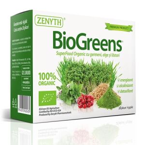 BioGreens SuperFood Organic cu germeni, alge și lăstari, 28 plicuri, Zenyth - Frumusețe și sănătate
