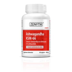 Zenyth Ashwagandha KSM-66 60 capsule 300mg, supliment alimentar natural pentru reducerea stresului și echilibrul mental - Frumusețe și sănătate