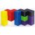 Set de joc logic Betzold Soma Cubes, arătând toate cele 7 piese într-un rând, separate
