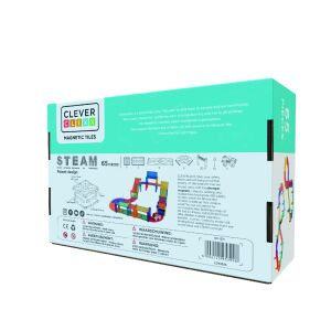 Joc magnetic Traseu de curse 65 piese, Cleverclixx 140579249 - Joc de construcție magnetic