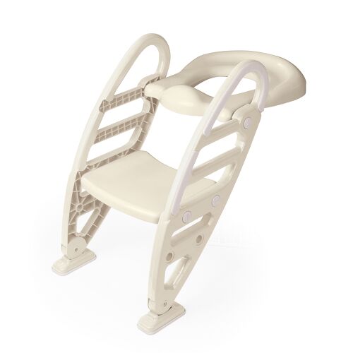 Reductor pentru toaletă cu scară, bej, pentru copii de 2 ani+