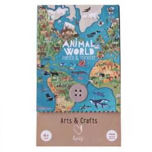 Oktatójáték, Állatvilág poszter matricákkal, Londji, +4 év 126127208 - Londji