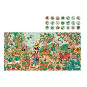 Londji Nyuszi kert 24 darabos puzzle, természet megfigyelő puzzle gyerekeknek, befejezett puzzle - Londji