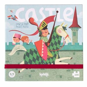 Londji Hrad Hľadaj a Nájdi Vreckové Puzzle, 100 dielikov, ilustrácia stredovekého hradu - Puzzle