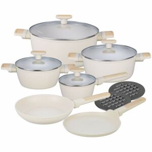 Klausberg Комплект Бежови Незалепващи Съдове за Готвене от 12 Части - Klausberg