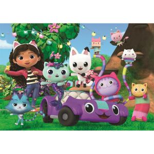 Puzzle Clementoni Gabby's Dollhouse, 104 piese, cu Gabby și prietenii ei pisici - Clementoni Puzzle