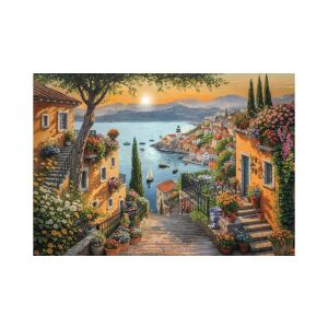 Clementoni Kikötő 1500 darabos puzzle, festői tengerparti város - Clementoni Puzzle