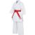 Hayashi Karate Gi "Jingu" fehér karate ruha piros övvel, oldalnézet