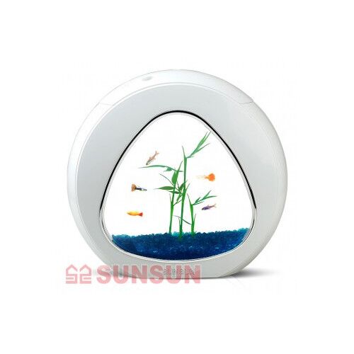 Mini acvariu Sunsun YA-01 cu pești și plante