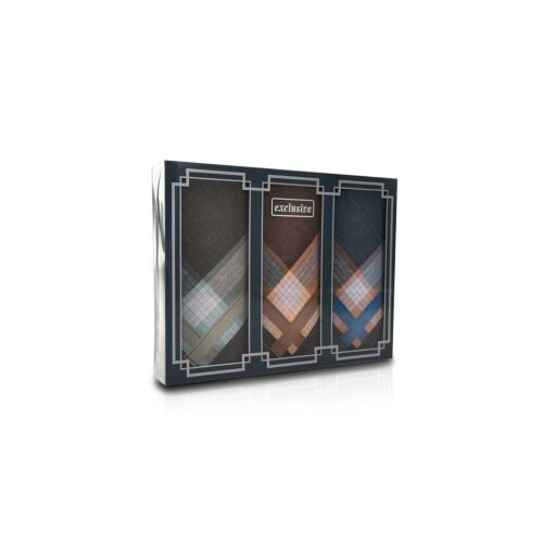 M16-19  Férfi textilzsebkendő 3db díszdobozban LUX 126136437