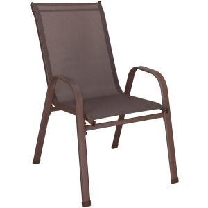 Gf0105 brown garden chair with armrests - Garden Furniture