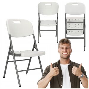 Koláž skladacej stoličky Springos so šťastným zákazníkom - Záhradný nábytok