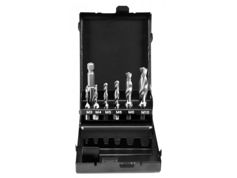 YATO Kombinált gépi fúró-menetfúró készlet 7 részes bitbefogású (...