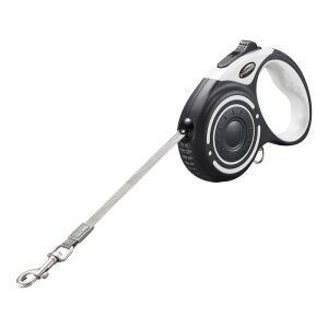 Dogness automatic retractable dog leash 5m with flashlight and bag container, gray - Rodent Care