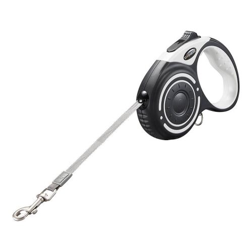 Dogness automatic leash 5m with flashlight and bag container (grey)