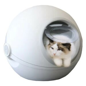 Sunsun DHF-01 geschlossene Katzentoilette mit Katze - Sunsun