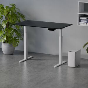 Profi elektromosan állítható magasságú íróasztal 120x80cm fekete | Dupla motor - Memória - USB - Nagy teherbírás | LVN System Control Pro