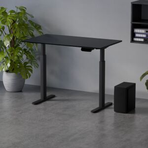 Profi elektromosan állítható magasságú íróasztal 120x80cm fekete | Dupla motor - Memória - USB - Nagy teherbírás | LVN System Control Pro