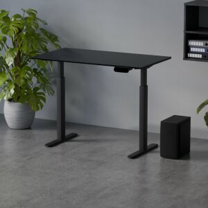 Profi elektromosan állítható magasságú íróasztal 120x67cm fekete | Dupla motor - Memória - USB - Nagy teherbírás | LVN System Control Pro