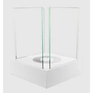 Sunset Garden Mini weißer Bioethanol Kamin mit gehärtetem Glas - Bio-Kamine