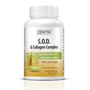 Zenyth S.O.D. & Collagen Complex suplement diety, 80 kapsułek, dla skóry, włosów i paznokci - Żywność i napoje