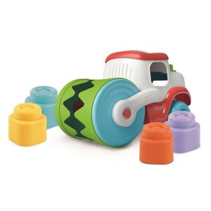 Clementoni Soft Clemmy Sensory Road Roller, o jucărie colorată de cilindru rutier cu 6 blocuri moi pentru bebeluși de 6-36 luni - Clementoni Jocuri si jucării educative