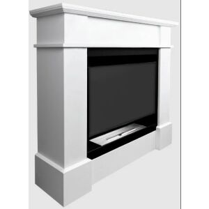 Koloseum Paula weißer Bioethanol-Kamin, schräge Ansicht - Kamin & Herd