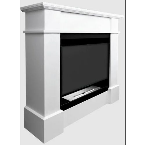 Koloseum Paula weißer Bioethanol-Kamin, schräge Ansicht