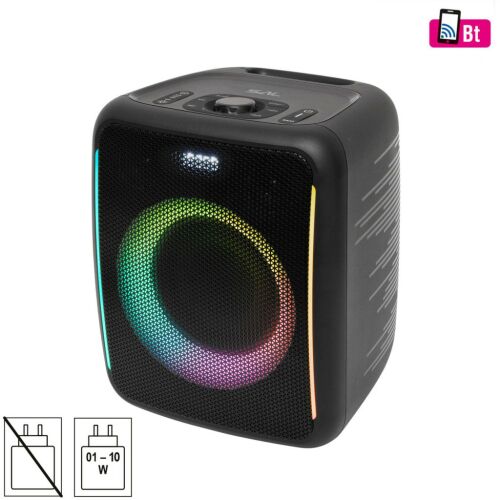 SAL BTCUBE hordozható hangszóró RGB világítással és Bluetooth logóval