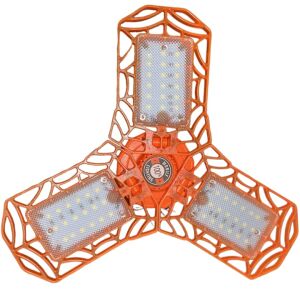 S DEPOT® LED garázslámpa rugalmas karokkal a fényállításhoz, 30 W, hideg fény 6500K, 3000 lumen, narancs