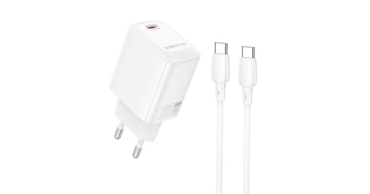 BOROFONE BN26 FUENTE SCHNELLLADEGERÄT (TYP-C) PD 20W MIT TYPE-C/TYPE-C KABEL WEISS 126177351