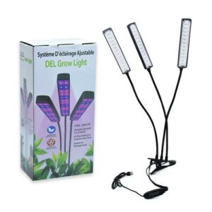 DEL Növénynevelő lámpa, 3 ágú állítható LED növényszövető lámpa USB tápellátással, beltéri növényekhez, palántákhoz és dugványokhoz - Növénynevelő lámpa