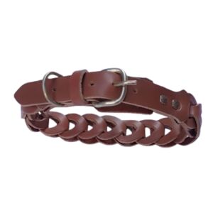 Svetlohnedý zapletaný kožený obojok pre psa 60X3 cm 126178754 - Chov zvierat